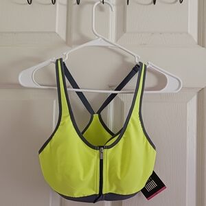 Victoria’s Secret‎ Knockout Front Close VSX Sport Bra Neon Yellow/Gray Size 32C